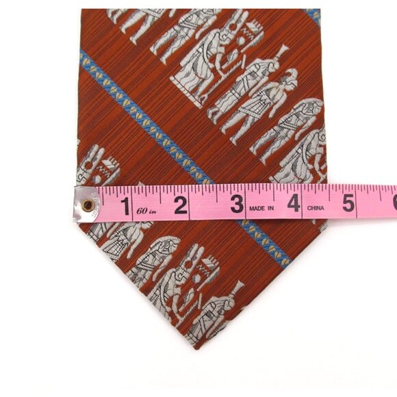 Vintage 70s Wide Tie Lot Egyptian Warrior Geometric Tribal Print Retro Neckties - Picture 11 of 16